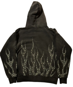 Hellstar Hoodie Grey Flame Studded